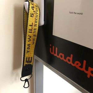 Off white keychain lanyard industrial yell…